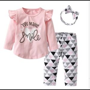 You make me smile baby girl outfit